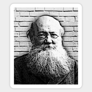 Peter Kropotkin Black And White Portrait | Peter Kropotkin Artwork Sticker